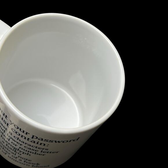Coffee Mug Comical Password Must Contain Ceramic Cup White Black Letters Amusing - Picture 7 of 10